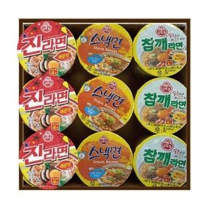 오뚜기 진라면매운맛컵3개 + <b>스낵면</b>컵3개 + 참깨라면컵3개