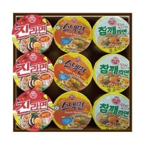 오뚜기 진라면매운맛컵3개 + <b>스낵면</b>컵3개 + 참깨라면컵3개