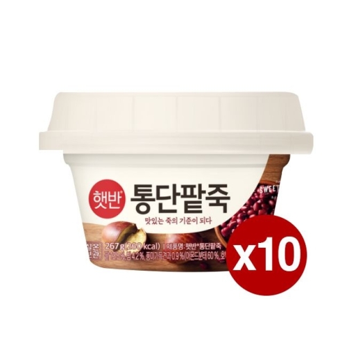 CJ제일제당 햇반 통 단팥죽 267g (10개)