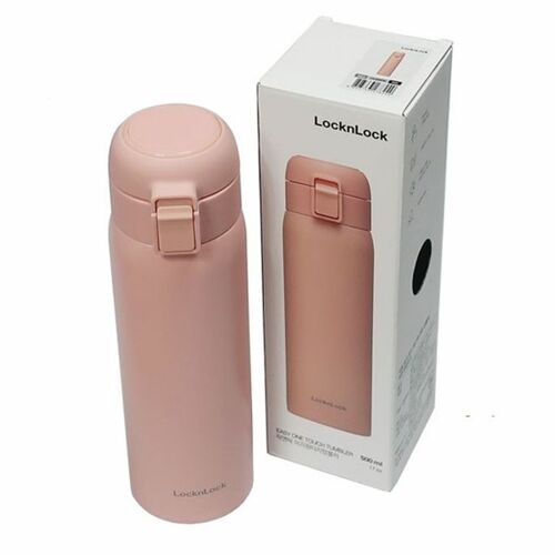 락앤락 보온병 원터치 텀블러 물통 보틀 핑크 500ml_이미지
