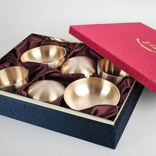 오부자 방짜유기 놋그릇  공기대접세트 (2인)