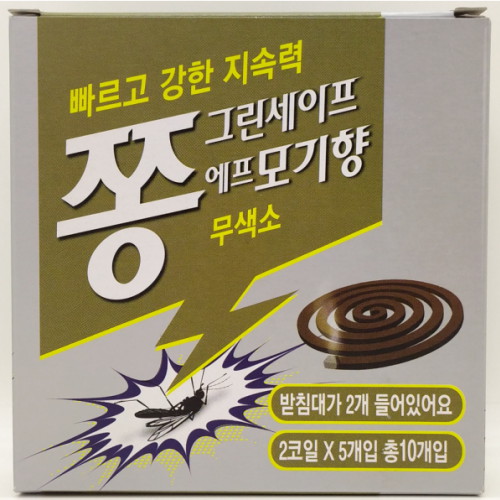종근당 쫑 그린세이프 에프 모기향 10개입 (1개)