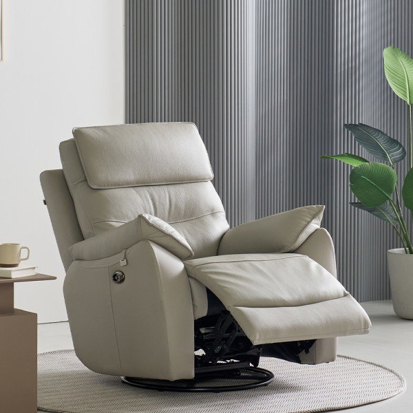 스코나 덱스터 회전 천연통가죽 리클라이너 1인용_이미지