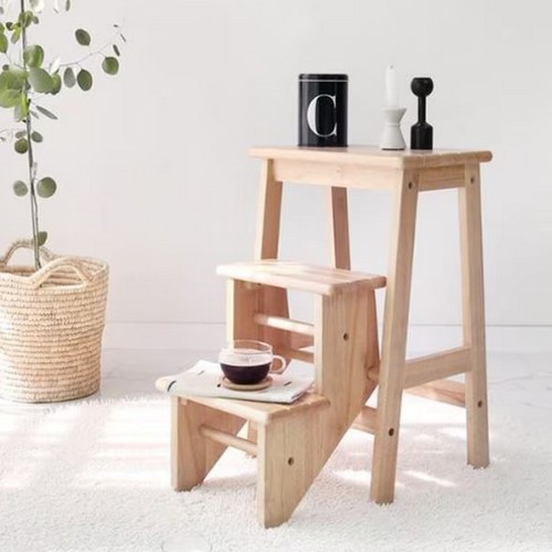 벤트리 원목 접이식 3단 스텝스툴