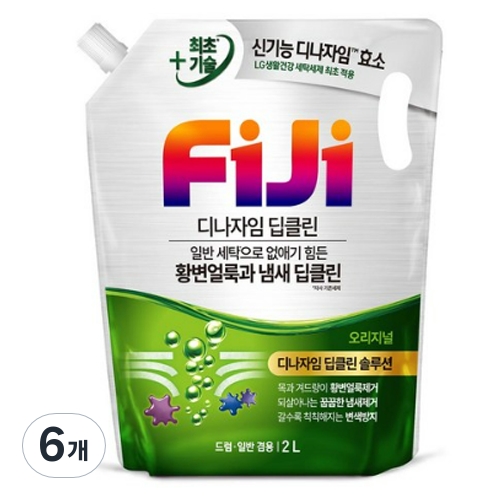 피지(FIJI) 디나자임 딥클린 오리지널 리필 2L (6개)_이미지