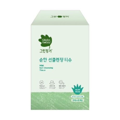 그린핑거 순한 선클렌징 티슈 5매 (6개)_이미지