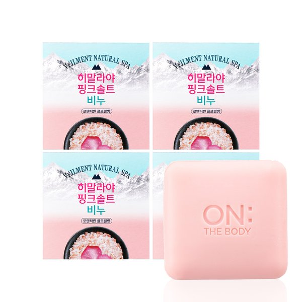 온더바디 벨먼 내추럴 스파 히말라야 핑크솔트 비누 로맨틱한 플로럴향 90g (4개)_이미지