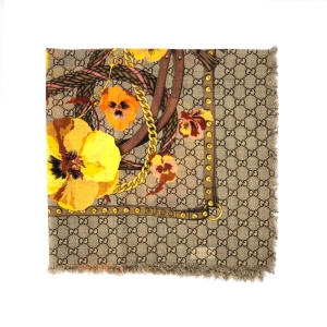 구찌 울 스퀘어 플라워 스카프_508797 3G200 7179