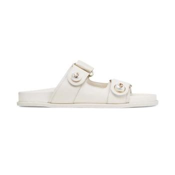 지미추 파이엥스 듀러블 컴포트 로고 프린트 샌들 화이트 151766678
