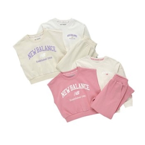 뉴발란스 키즈 ESSENTIAL 여아 3PCS 크롭조끼 셋업_NK9YD1151G