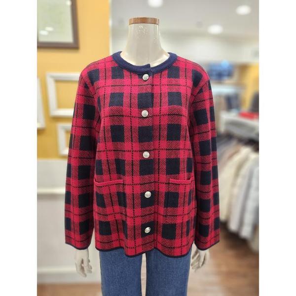 BCBG 세이브존01 체크 자카드 니트 자켓 B6A1K102_ 1 S47733544