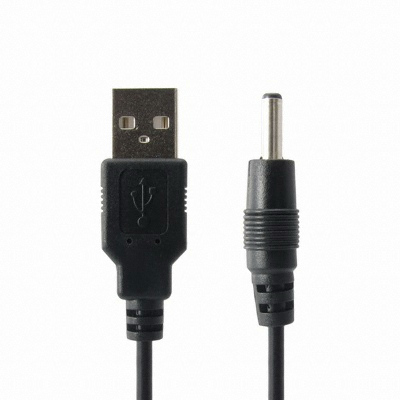 USB to DC 플러그 3.5x1.4mm 전원 케이블 블랙