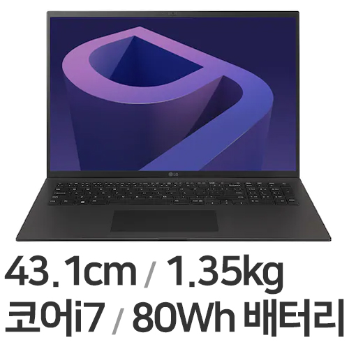 LG전자 2022 그램17(12세대) 17ZD90Q-GX7BK WIN11 (SSD 256GB)_이미지