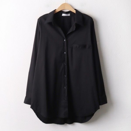 아이우먼 스판면포켓롱남방 IRA383M503 빅사이즈