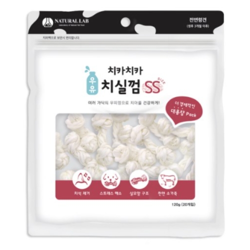네츄럴랩 독 치카치카 우유 치실껌 SS 120g (6g x 20p) (2개)_이미지