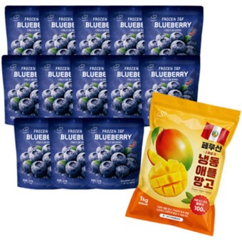 이안스푸드글로벌 스페셜 유 <b>냉동</b> <b>블루베리</b> 320g x 13개 + 애플망고 <b>1kg</b>