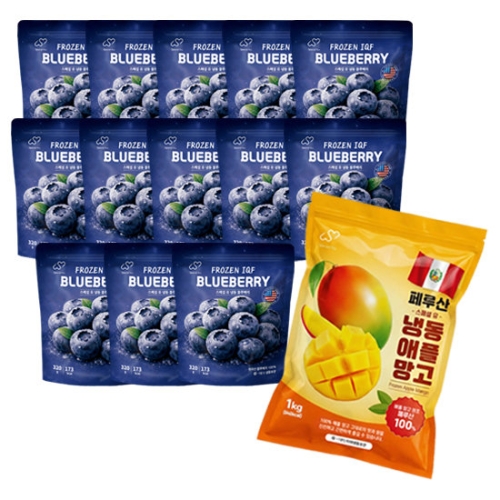 이안스푸드글로벌 스페셜 유 냉동 블루베리 320g 13팩 + 애플망고 1kg 1팩
