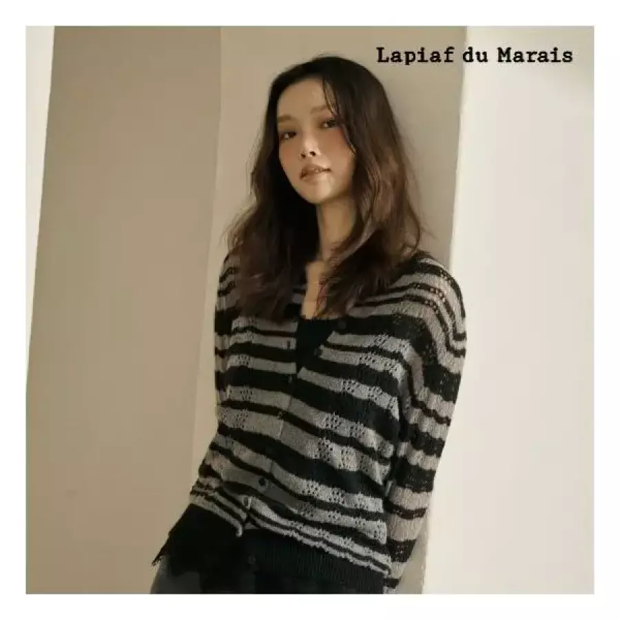 Lapiaf 1만원 인하 포인텔 시어 스트라이프 울 가디건 1종 런칭 가격 1409710_이미지