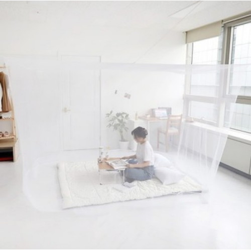 히키스 모기차단 침대 간편설치 다인용 사각 모기장텐트