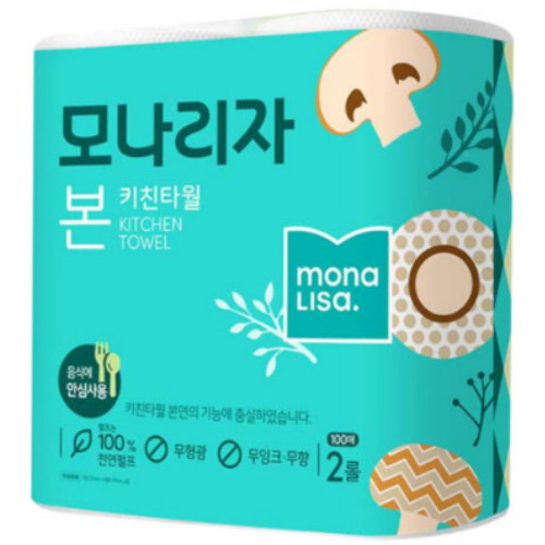 모나리자 ㅤ본 키친타월 100매 (2롤) *4팩_이미지