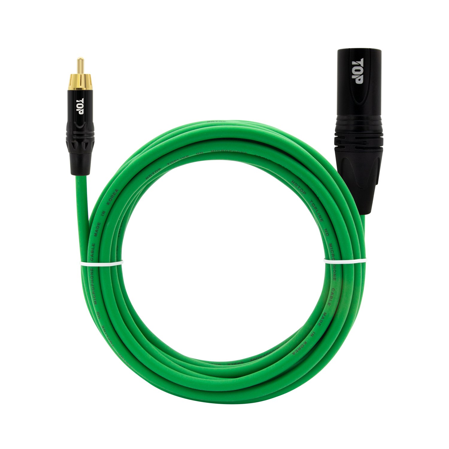 탑라인에이치디 HDTOP RCA 수 to XLR 수 케이블 블랙그린 (1m, HT-TP6643)_이미지