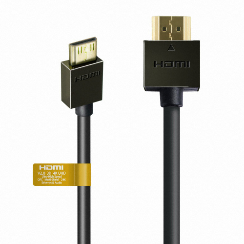 아남전자 ANAM 슬림 HDMI to mini HDMI V2.0 다크그레이 메탈 케이블 (ACH-AMN15S2, 1.5m)_이미지