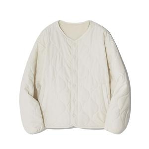 코드그라피 CODEGRAPHY 리버시블 플리스 퀼팅 가디건_크림 CBCFUJC004CR 113117_이미지