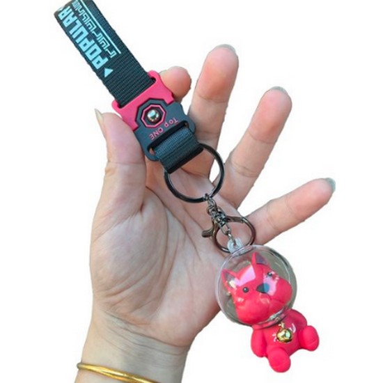 꼬까 우주복강아지 자동차열쇠고리 (레드)_이미지