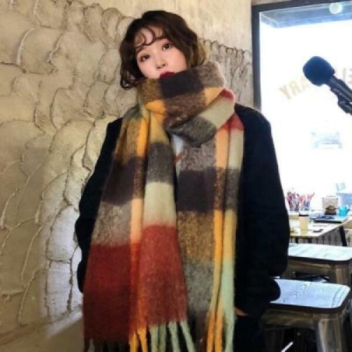 홀리지 홀리지 아고 체크 여성 롱 뽀송 머플러_ 2494494_이미지