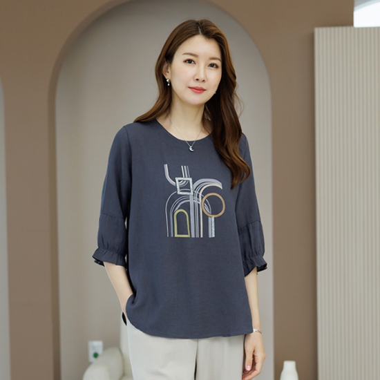 데드라 네이룬라운드블라우스 TBD3203_이미지