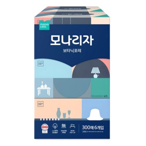 모나리자 보타닉포레 미용티슈 300매 (6입) (5팩(30입))_이미지