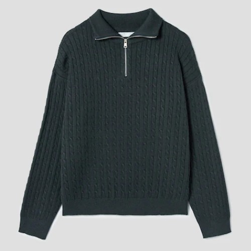 삼성물산 에잇세컨즈 케이블 반집업 니트 452X51LQ5M