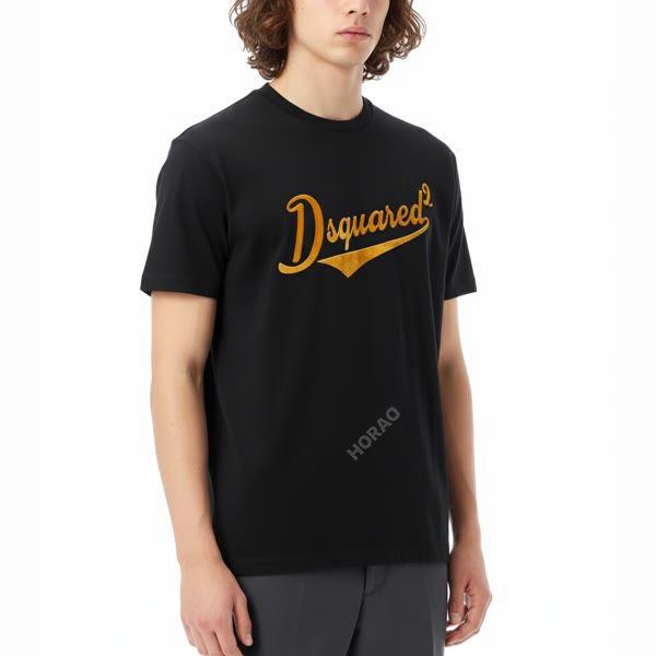 디스퀘어드2 25 쿨 핏 벨벳 로고 티셔츠 S74GD1394 D20020 900