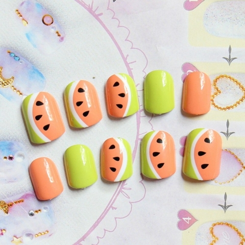 네일팁 인조손톱 III SM06.워터멜론 1set