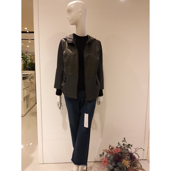 벨라디터치 양가죽 믹스매치 후드재킷 V9B3JK22