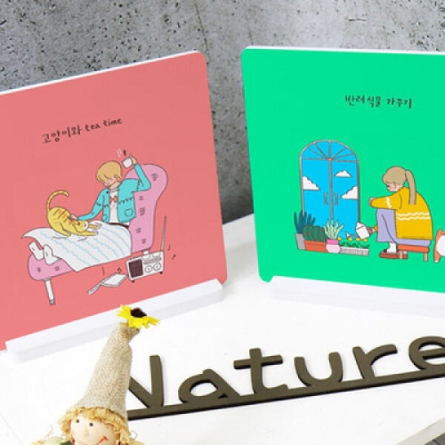 꾸밈 스탠드액자2P_소확행01-꾸밈_이미지