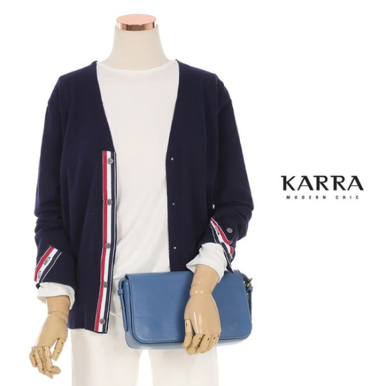 KARRA KARRA 배색포인티드브이넥가디건_KB1SCD032A_이미지