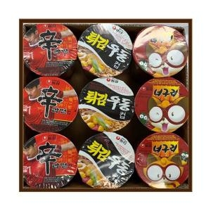 농심 신라면 소컵 3개 + 농심 튀김우동 소컵 3개 + 얼큰한 너구리 소컵 3개