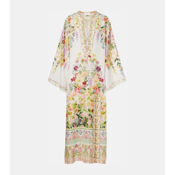 카밀라 컷아웃 플로럴 리넨 카프탄 P01161946