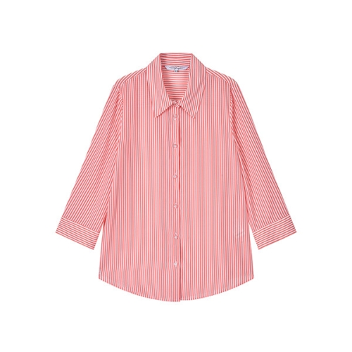 꼼빠니아 7부 스트라이프 셔츠 블라우스 A_CADU4-WRC901