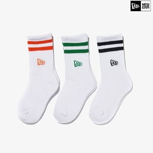 뉴에라 키즈 에센셜 크루 삭스 3팩 스프라이트 화이트 12861616
