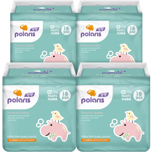폴라리스 팡팡 울트라씬 팬티형 기저귀 유아용 점보형 이상 3XL 72매_이미지