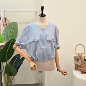 포커스 라운드넥 포켓 밑단 스트링 점퍼 FM5F3JP32890_이미지
