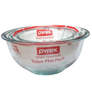 내열유리 투명 믹싱볼 3종세트 샐러드 용기 그릇 유리볼