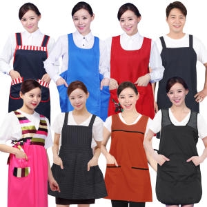 레뷰가운 앞치마/원피스/망사/카페/방수/바리스타/어린이집_이미지