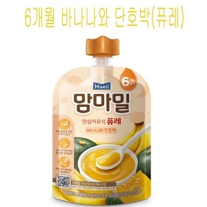 매일유업 맘마밀 안심이유식 퓨레 바나나와 단호박 100g (1개)_이미지