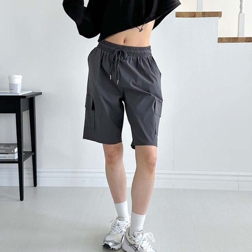 여성 여름 차콜색 반바지 카고 스트릿 힙합 20대 WF36DD2