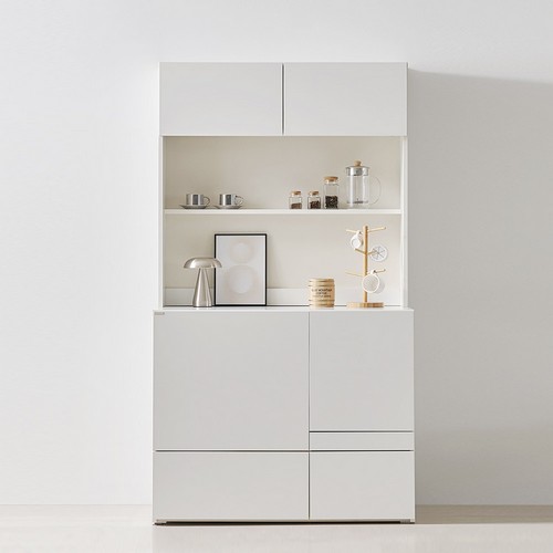 스칸디무드 커스트 광파오븐 렌지대 도어형 상부장세트 1000