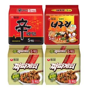 농심 신라면5개 + 얼큰한너구리5개 + 짜파게티10개_이미지