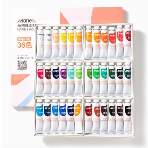 민화샵 수채화 과슈 물감 12ml (36색)